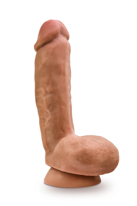 "Dr. Skin Glide - 8.5 Inch Self Lubricating Dildo Lubricating Dildo With Balls - Mocha BL-52587"