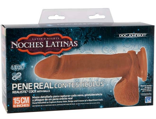 "Noches Latinas Ultraskyn Pene Real Con Testiculos - 6 Inch DJ5700-01"