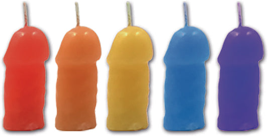 "Rainbow Pecker Party Candles - 5 Pack HTP3142"