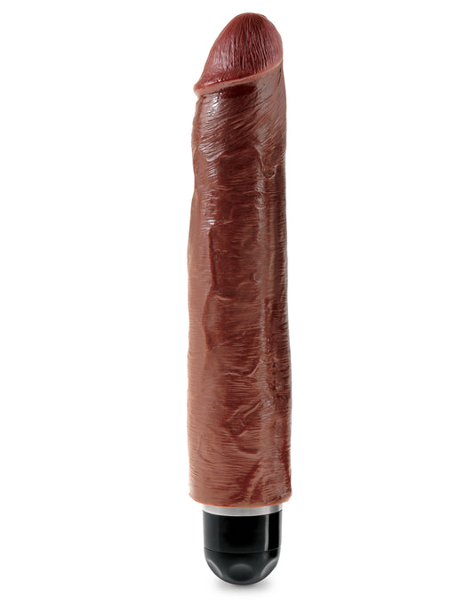 "King Cock 10 Inch Vibrating Stiffy Brown PD5525-29"