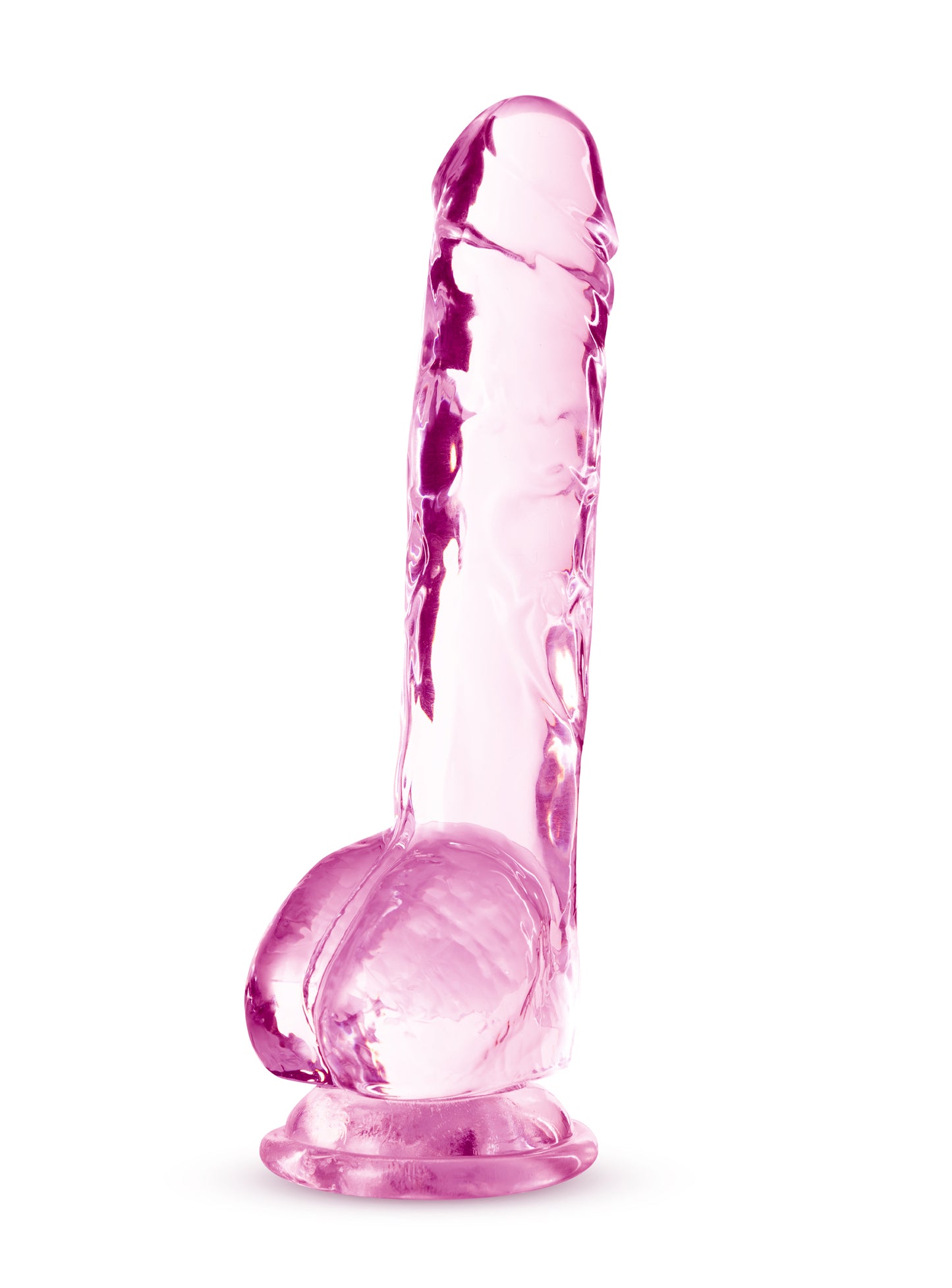 "Naturally Yours - 8 Inch Crystalline Dildo - Rose BL-51500"