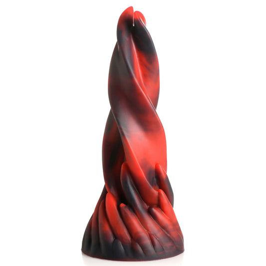 "Hell Kiss Twisted Tongues Silicone Dildo - Red CC-AH159-RED"