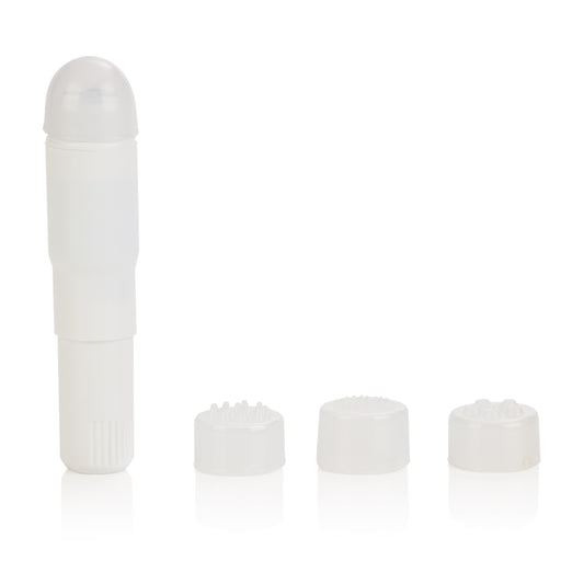 "Compact Waterproof Personal Travel Massager With 4 Tips - White SE2104012"