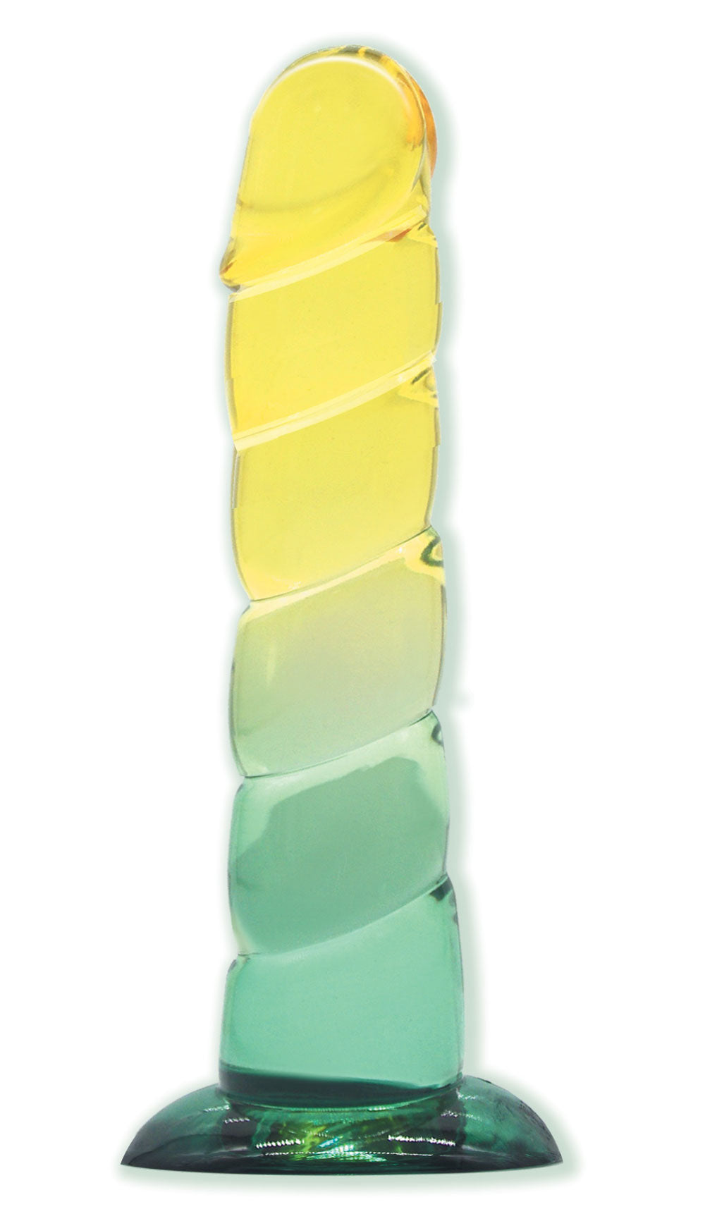 "Shades, 7.5 Swirl Jelly Tpr Gradient Dong - Yellow and Mint IC1313"