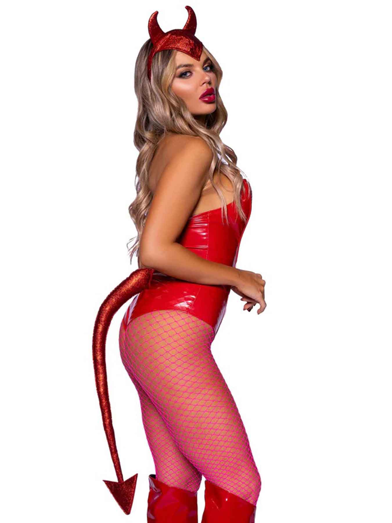 Devil Horns Headband and Tail Set - Red LA-A2913