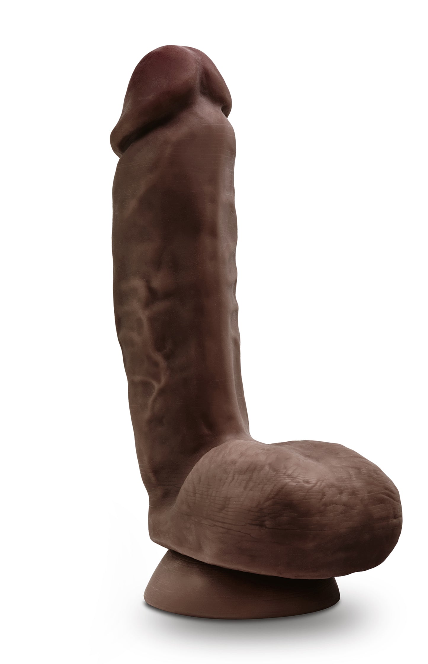 "Dr. Skin Glide - 8.5 Inch Self Lubricating Dildo Lubricating Dildo With Balls - Chocolate BL-52586"