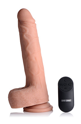 "Big Shot 9 Inch Silicone Thrusting Dildo With - Balls and Remote CN-19-1012-10"