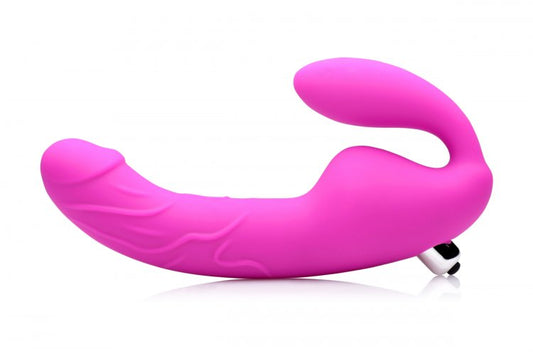 "Royal Rider Vibrating Strapless Strap- on Dildo - Pink SU-AF467"