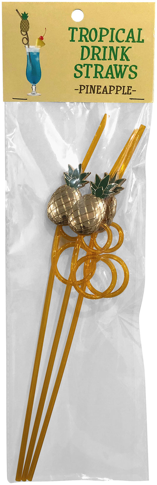 "Tropical Drinking Straws - Pineapple - 3 Pack KG-NVD96"