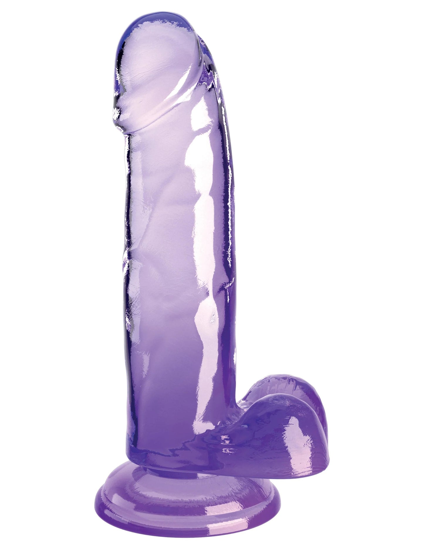 "King Cock Clear 7 Inch With Balls - Purple PD5754-12"