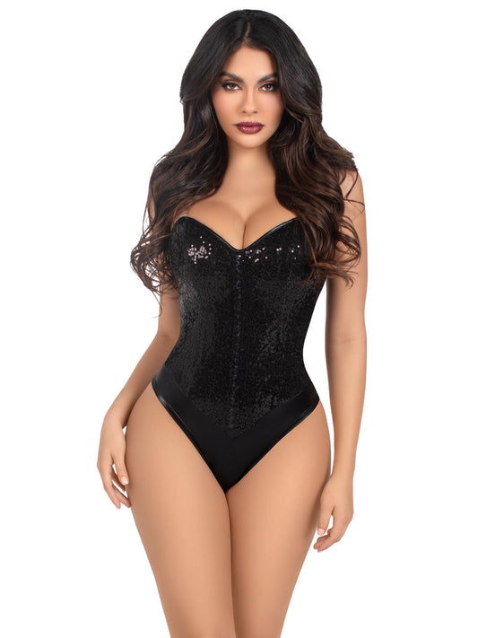 "Sequin Bodysuit - Large - Black LA-2786LGBLACK"