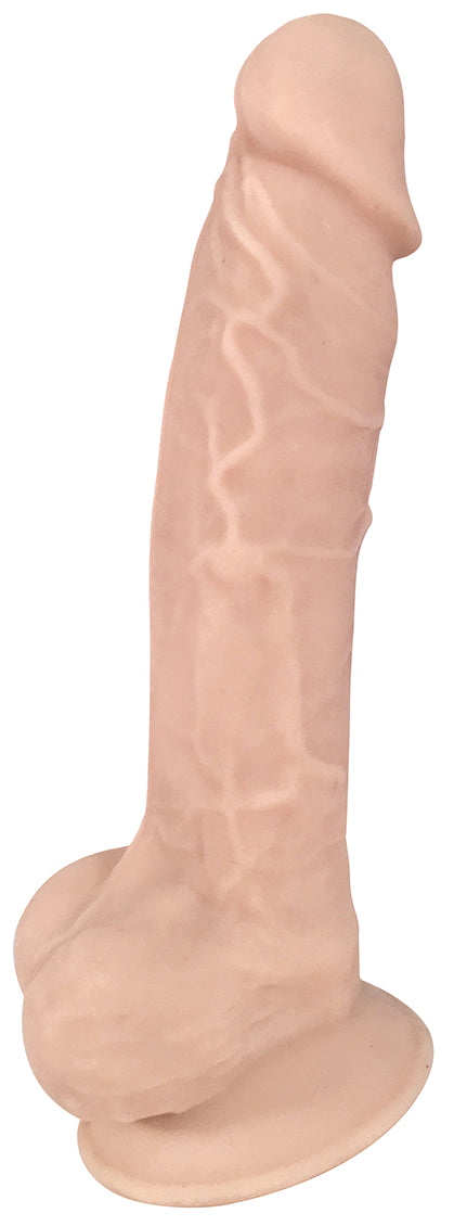 "7 Inch Fleshstixxx Silicone Dildo with Balls - Vanilla CN-19-0528-10"