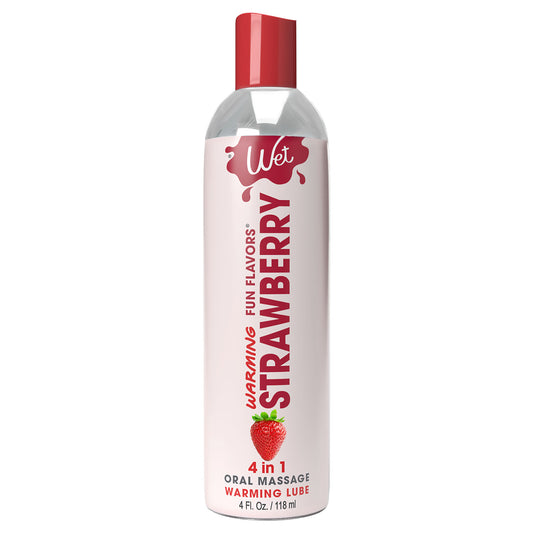 "Wet Warming Fun Flavors - Strawberry - 4 in 1 Lubricant 4 Oz WT20424"