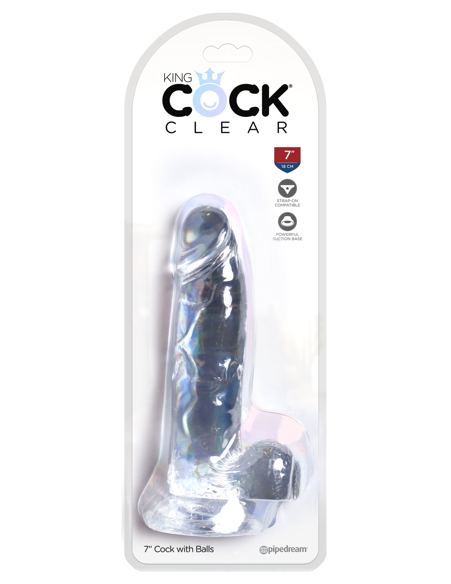 "King Cock Clear 7 Inch Cock With Balls PD5754-20"