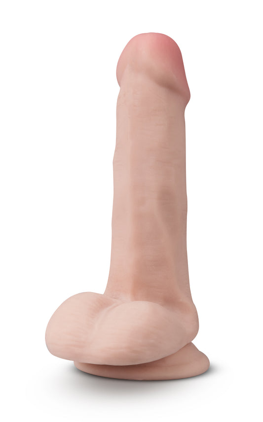 "Dr. Skin Plus - 6 Inch Posable Dildo With Balls - Vanilla BL-14903"