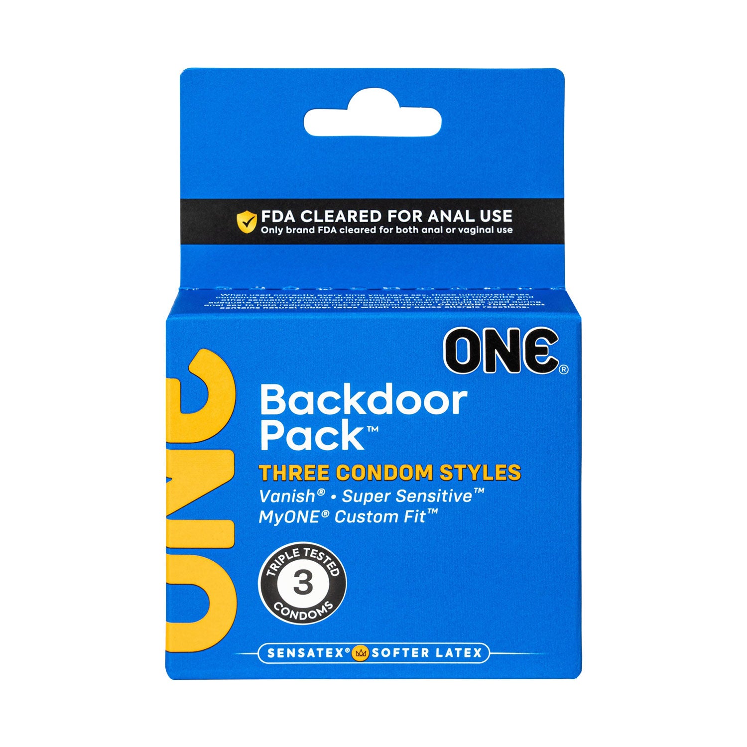 "One Backdoor 3 Count Condoms PM11010B3C"