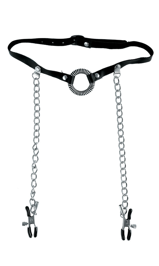 Fetish Fantasy Series O-Ring Gag With Nipple Clamps PD3845-23