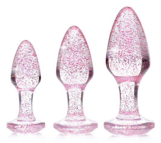 Glitter Gem Anal Plug Set - Pink BTYS-AG587-PNK