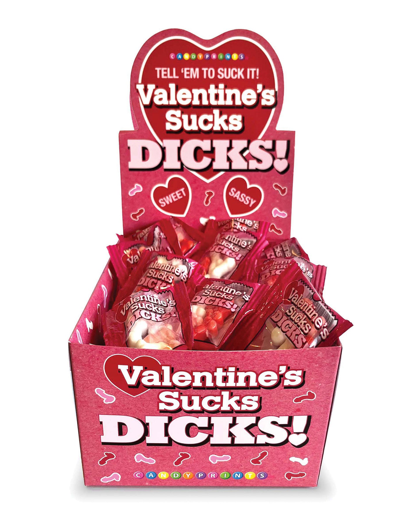 "Valentines Sucks Dicks Candy- Display of 100 Ct. LG-CP1196"