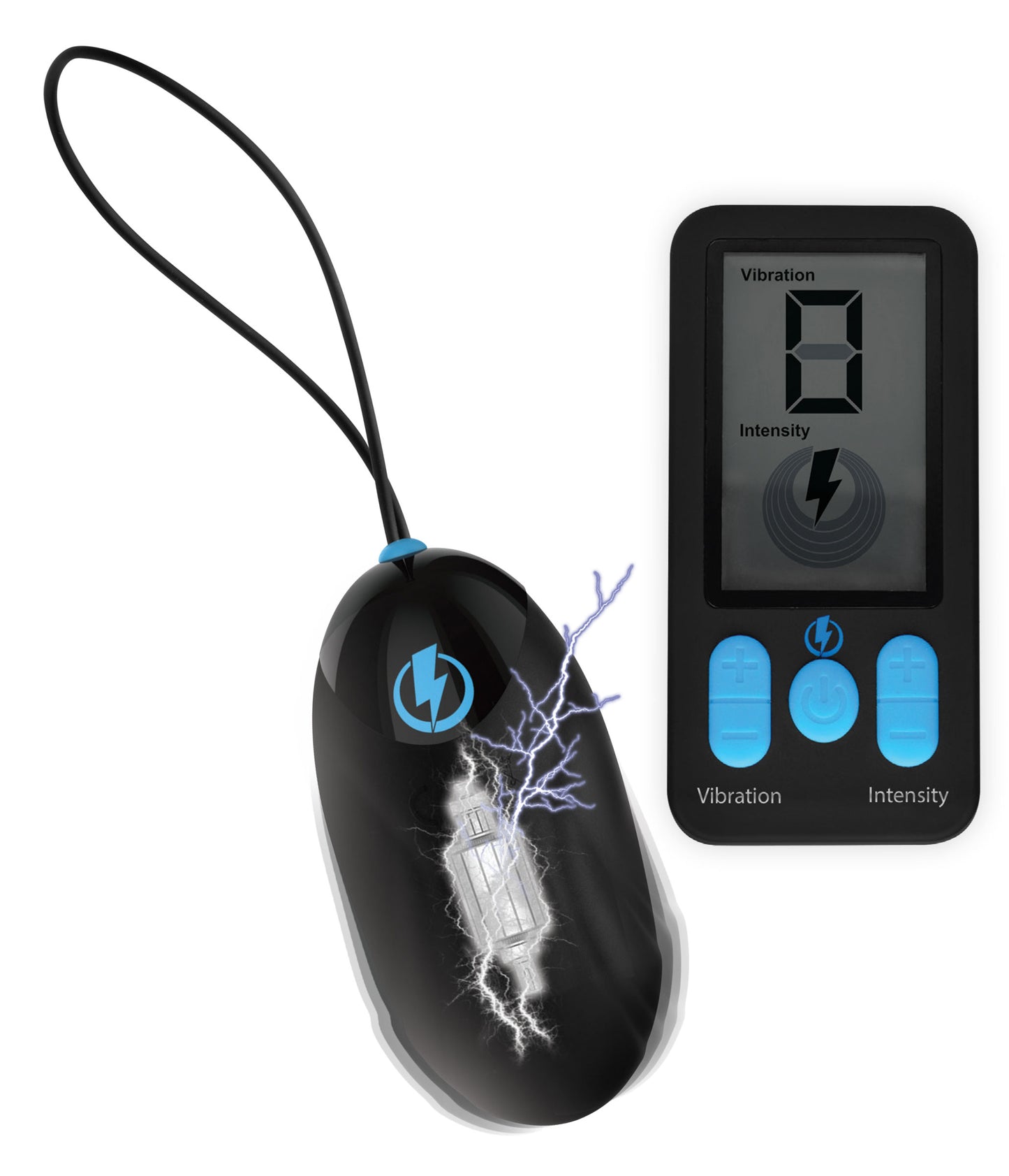 "E-Stim Pro Silicone Vibrating Egg With Remote Control - Black ZE-AG662"