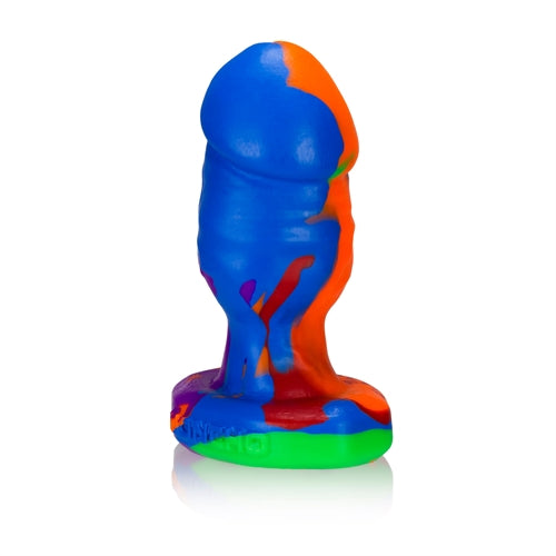 Honcho-1 Small Stumpy Dick Shape Buttplug - Rainbow OX-1240-1-BOW