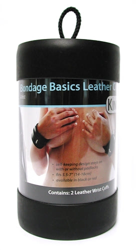 Bondage Basics Black Leather Wrist Cuffs KL-161B