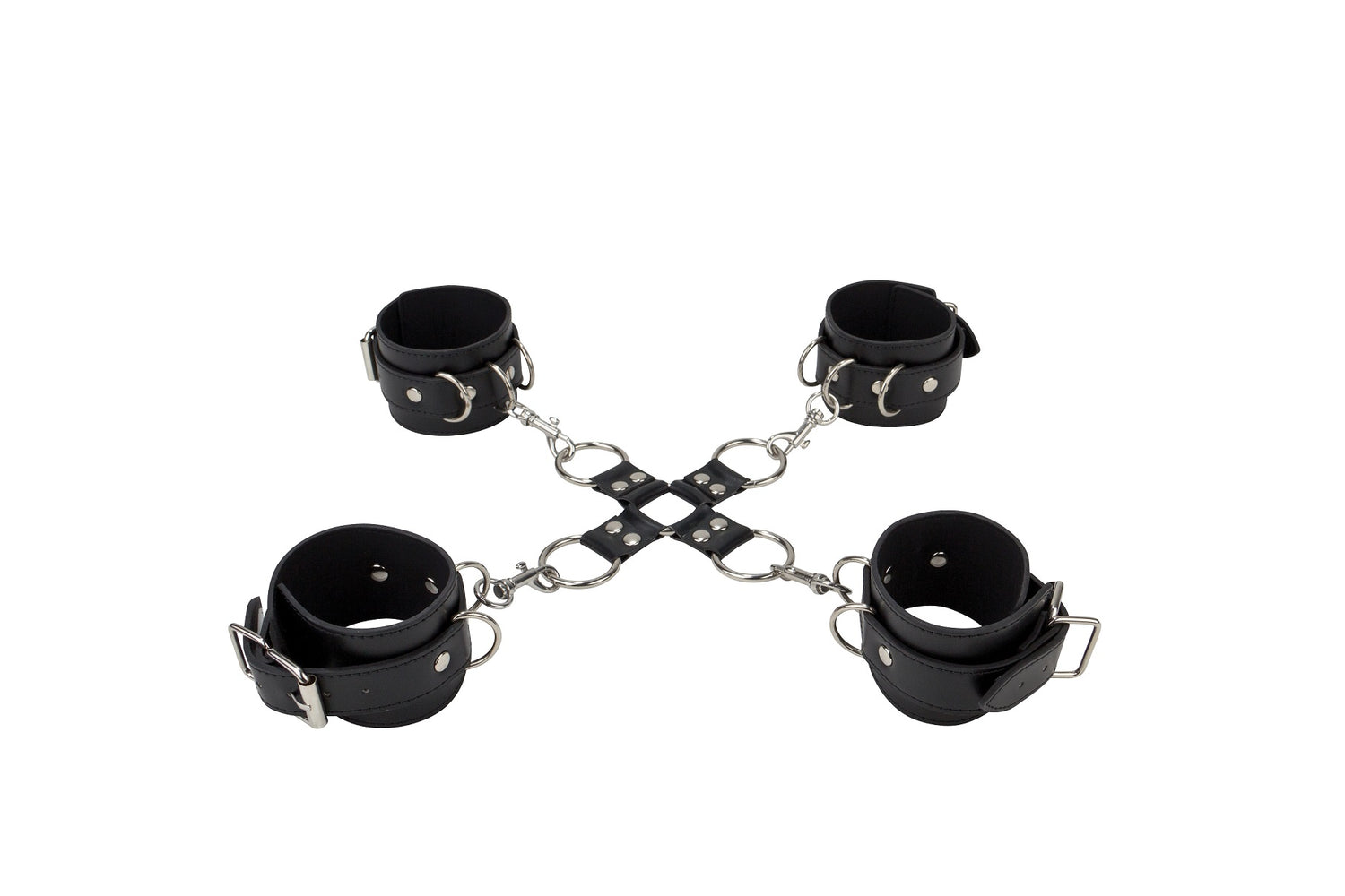 Leather Hand and Legcuffs - Black OU-OU050BLK