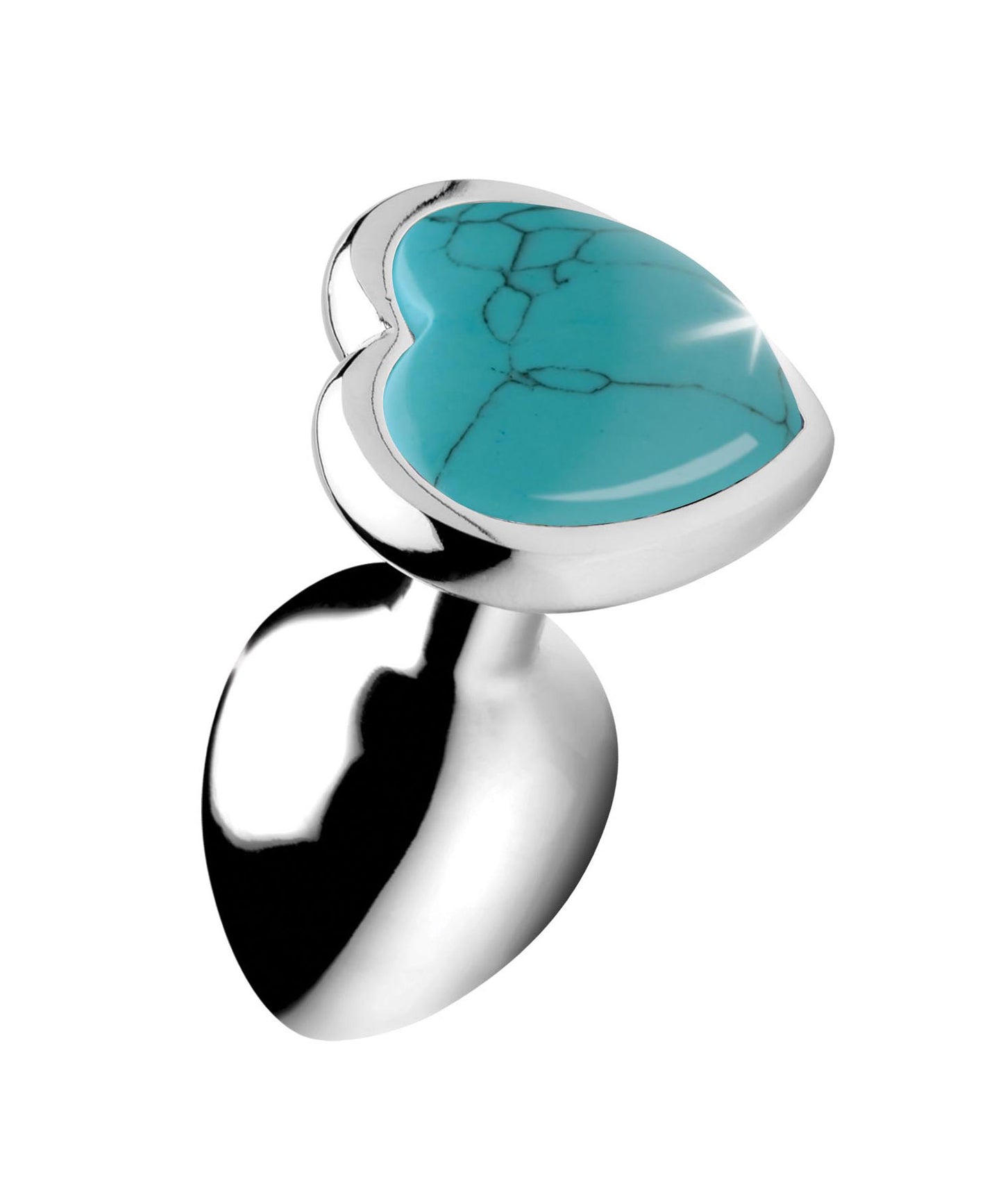 Turquoise Heart Anal Plug - Medium BTYS-AG752-MED