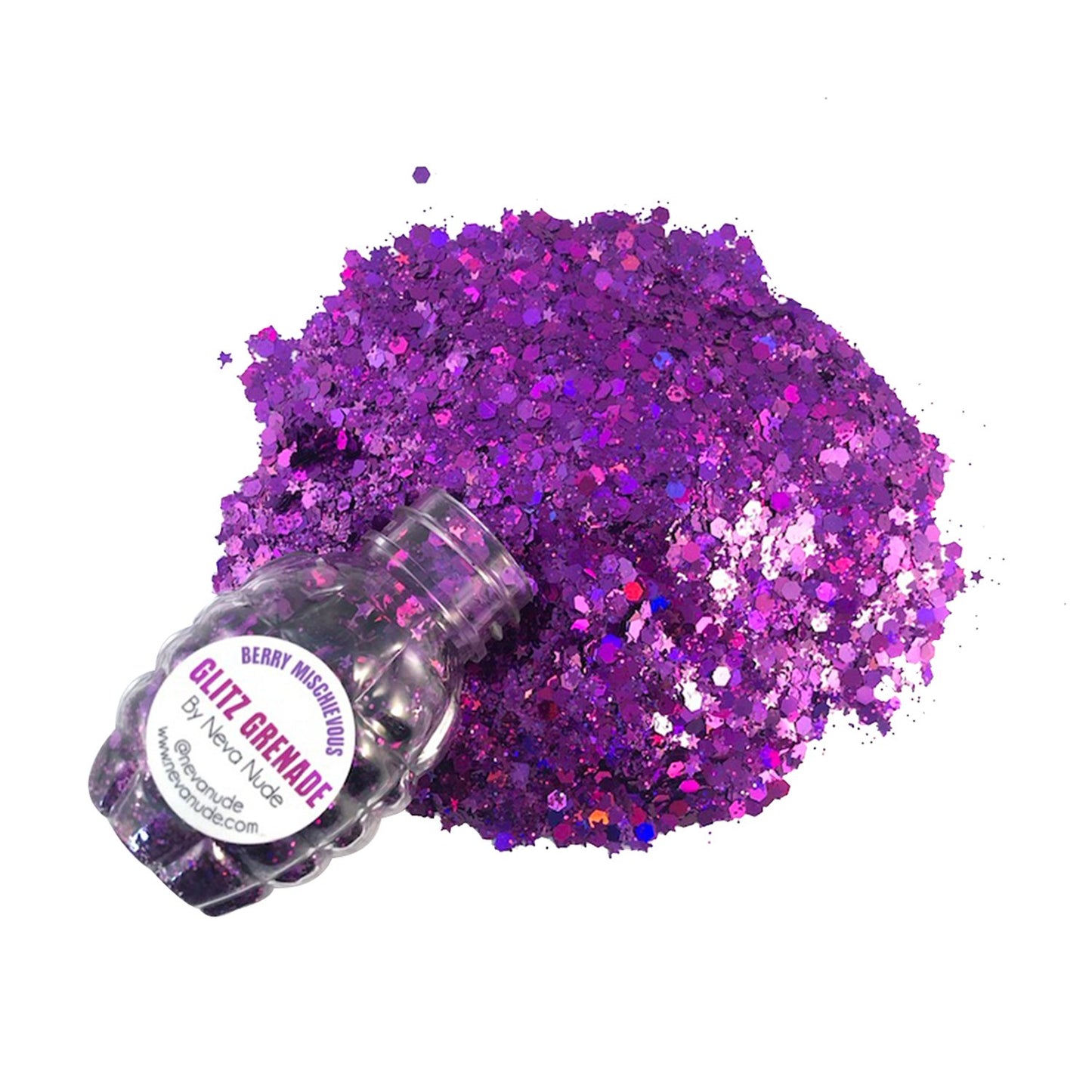 Berry Mischievous Cosmetic Glitter Glitz Grenade Keychain in Aloe Gel NN-GG-BM-11A